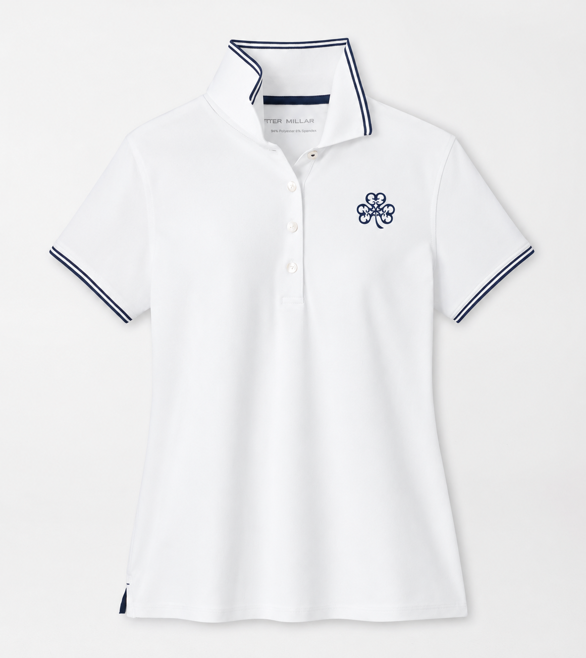 Ladies Peter Millar White Short Sleeve Polo