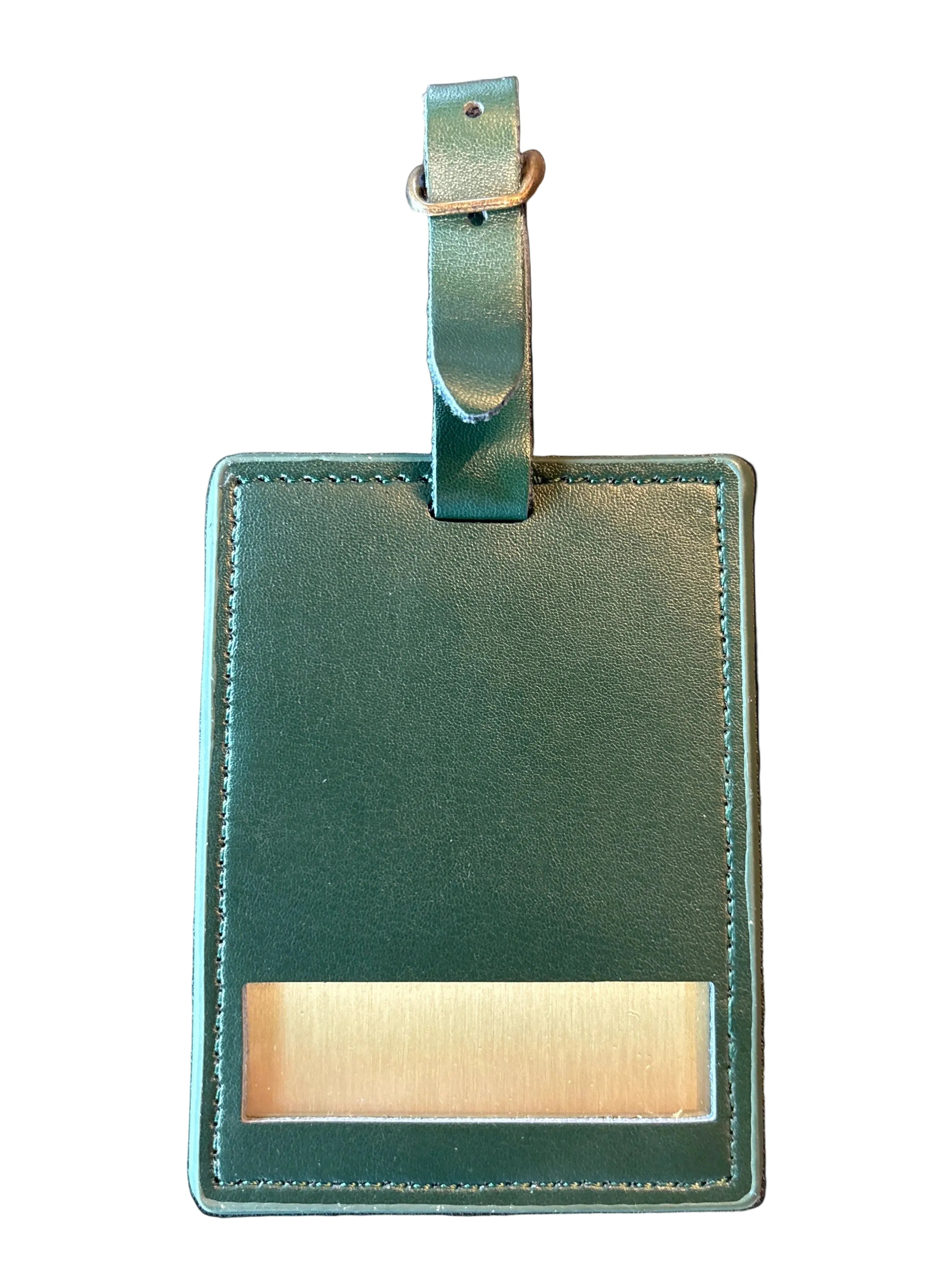 Green Leather Bag Tag
