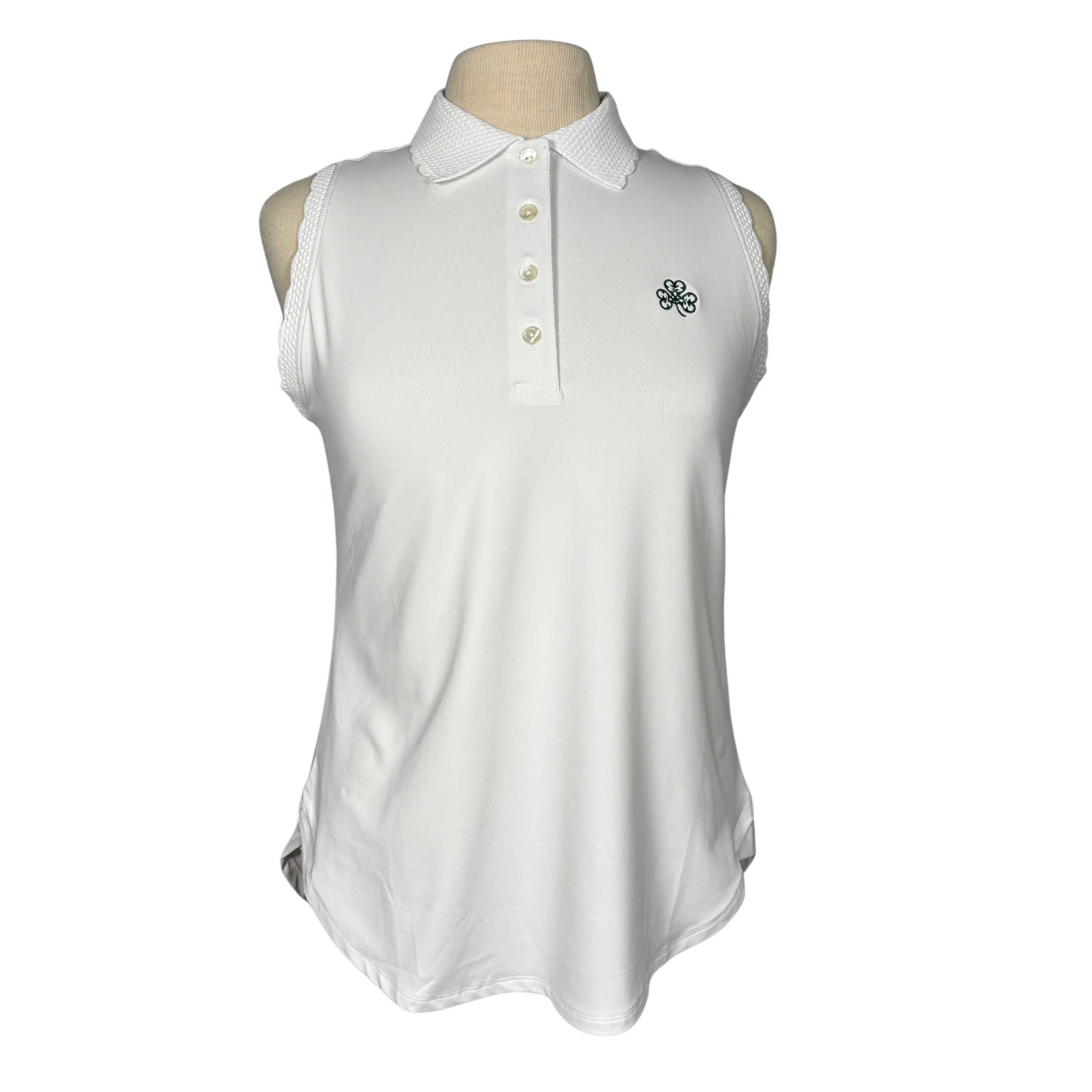 Peter Millar Scalloped White Polo