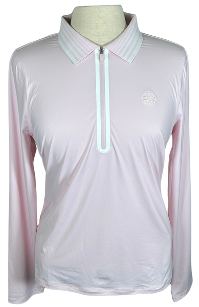 G Fore Ladies Long Sleeve Polo Pink