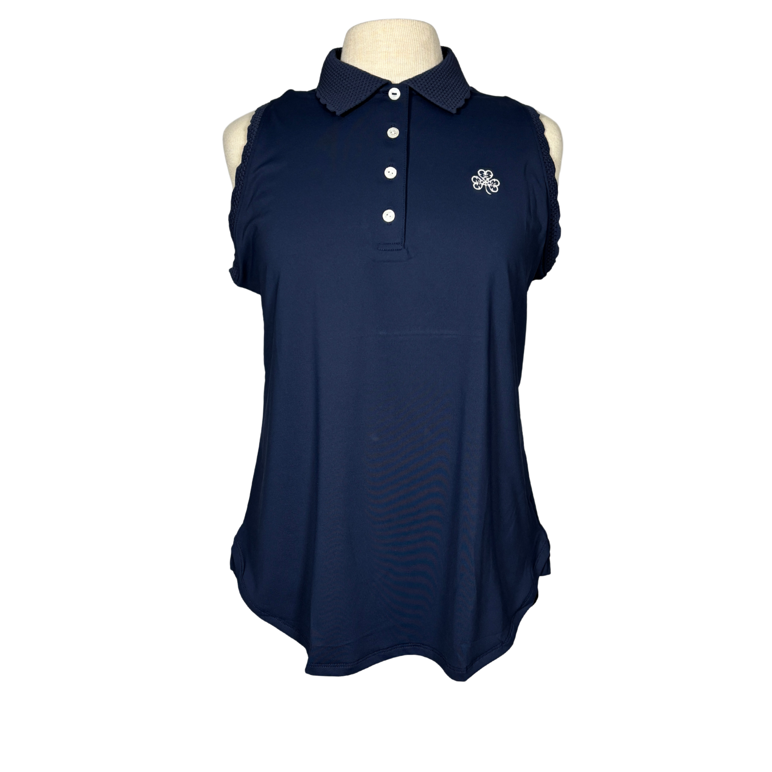 Peter Millar Scalloped Navy Polo