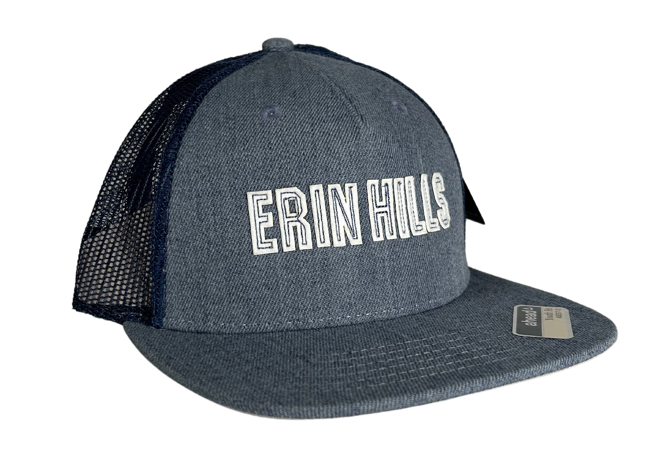 Kids Youth Flat Brim Snapback - Gray/Navy