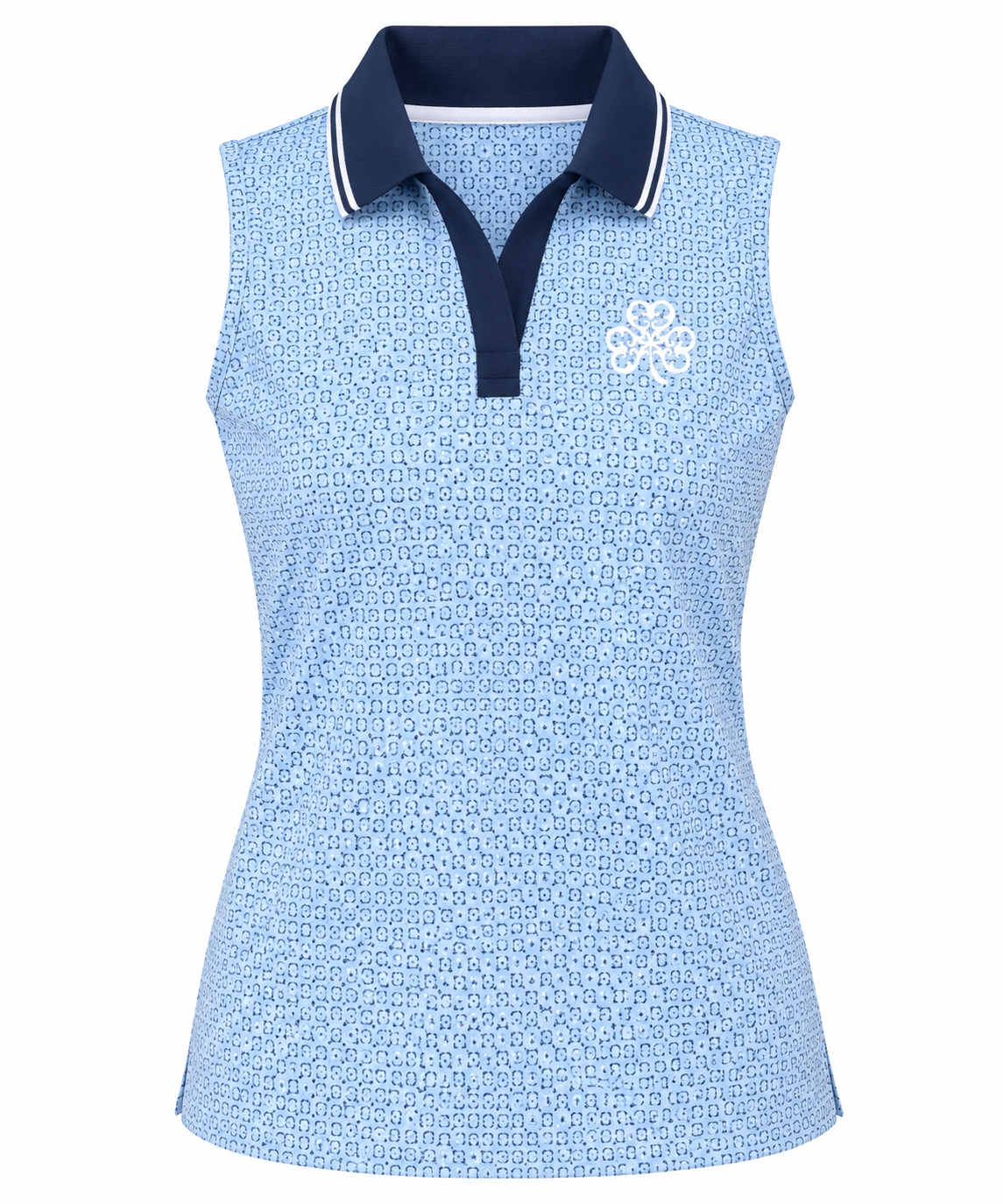 Ladies Rhoback Floral Lattice Sleeveless Polo