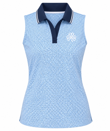 Ladies Rhoback Floral Lattice Sleeveless Polo