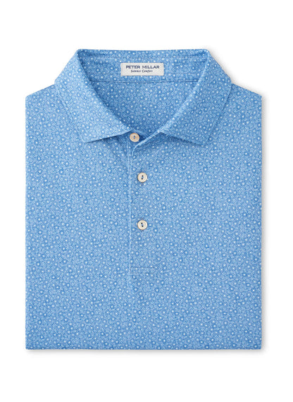 Peter Millar Blue Fade Bristol Floral Performance Jersey Polo