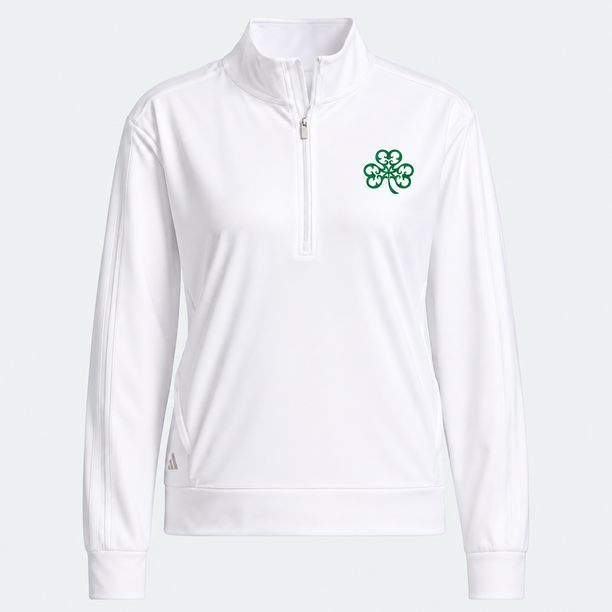Ladies Adidas White Quarter Zip