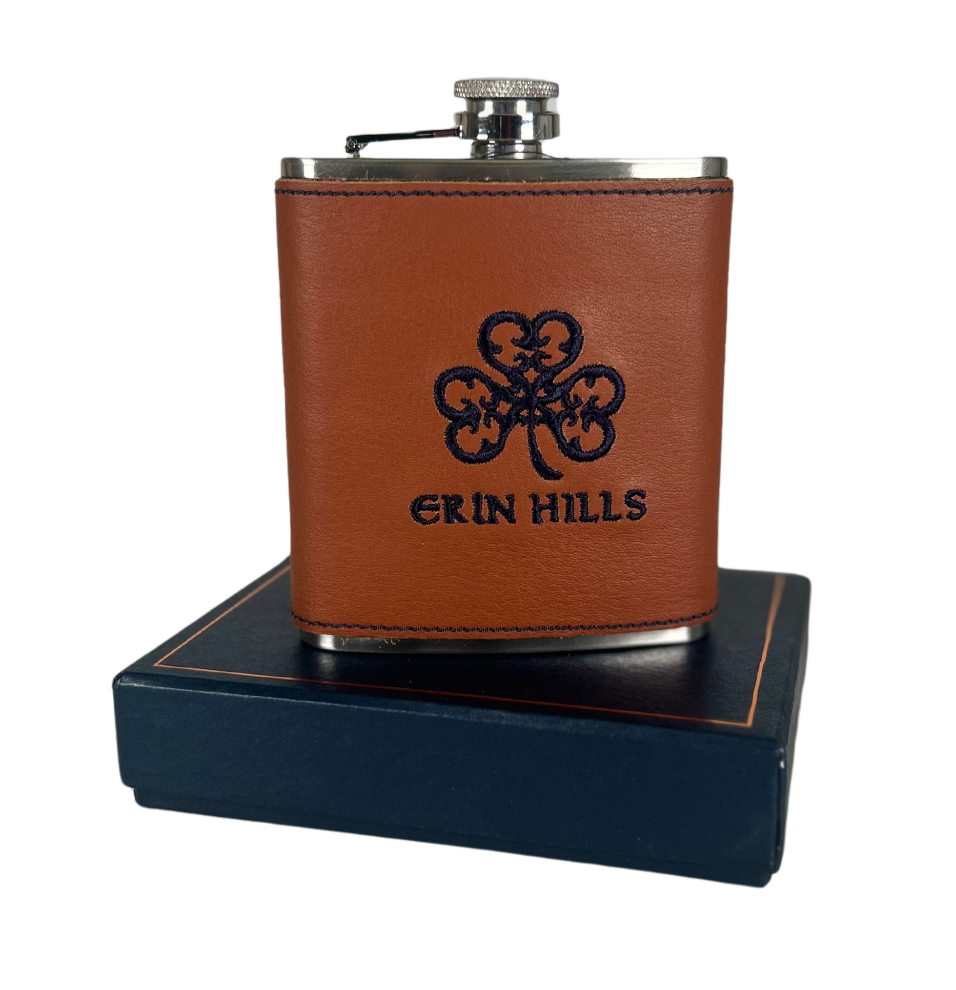 Links & Kings Leather Wrapped Copper Flask