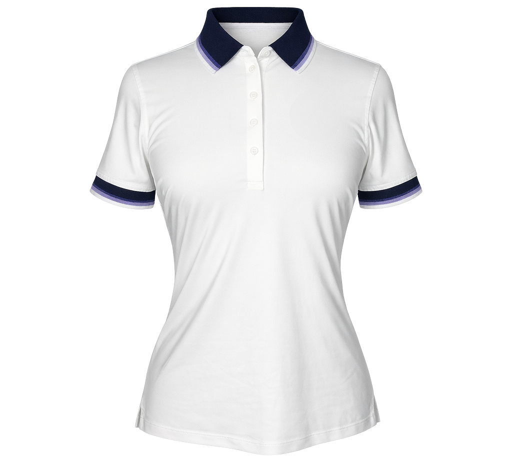 Ladies G Fore White and Purple Polo