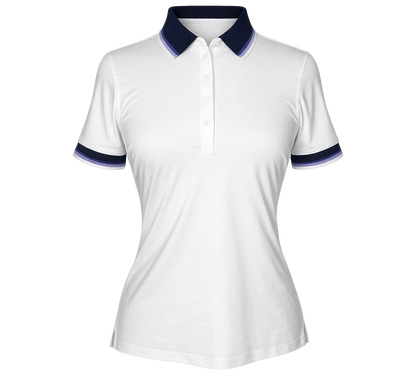 Ladies G Fore White and Purple Polo