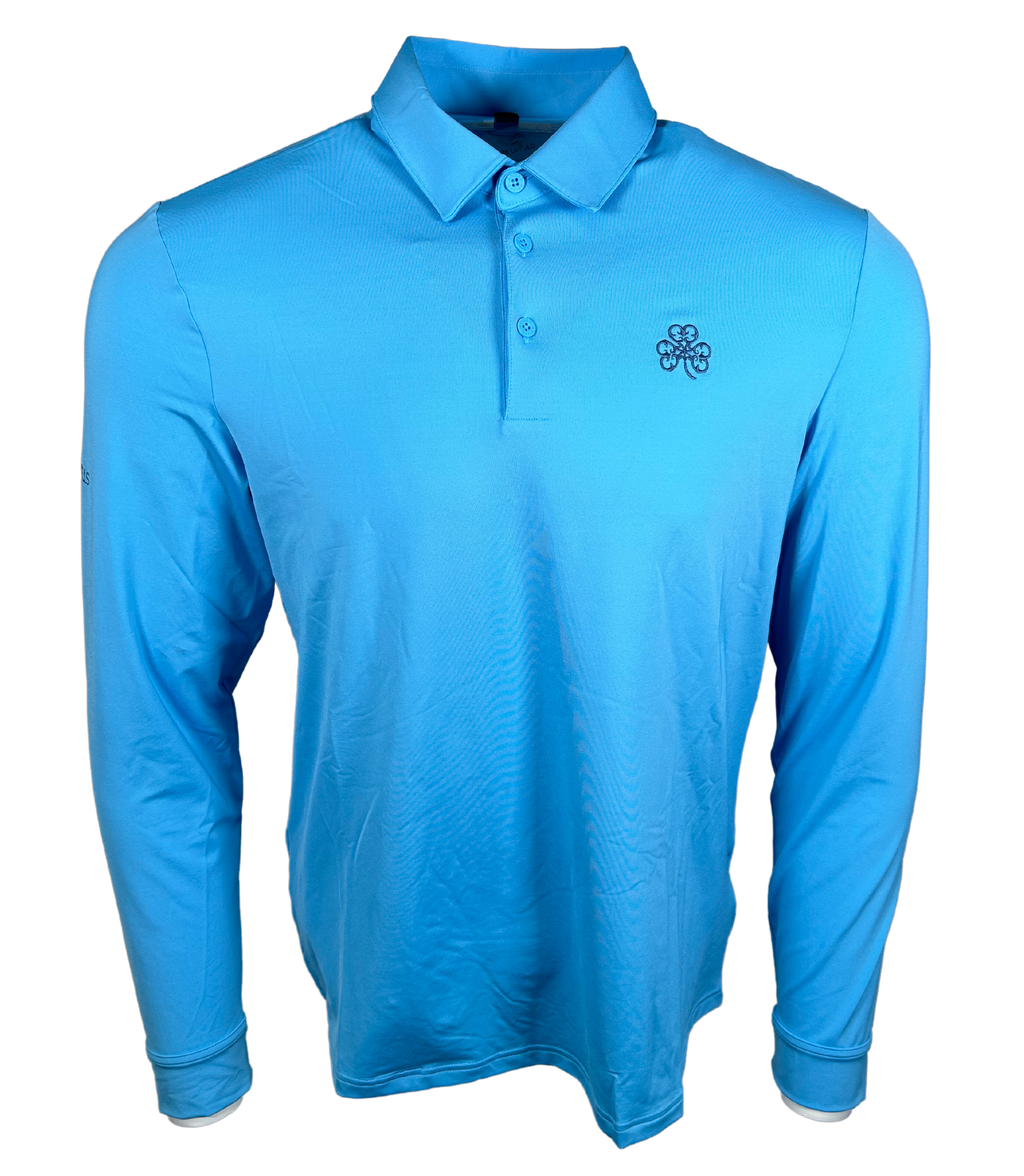 Adidas Sea Blue Long Sleeve Polo