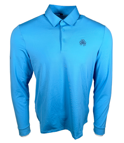 Adidas Sea Blue Long Sleeve Polo