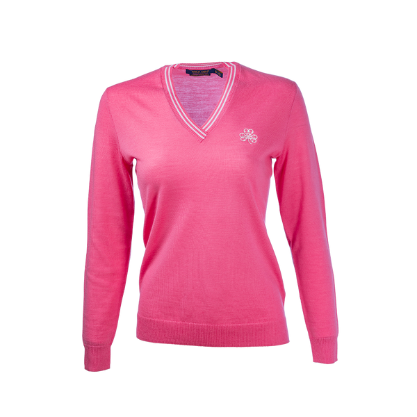 Ladies Ralph Lauren Polo Golf pink V-neck sweater