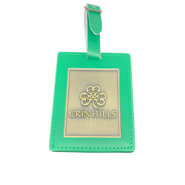 Green Leather Bag Tag