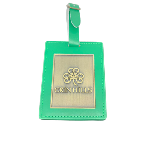 Green Leather Bag Tag
