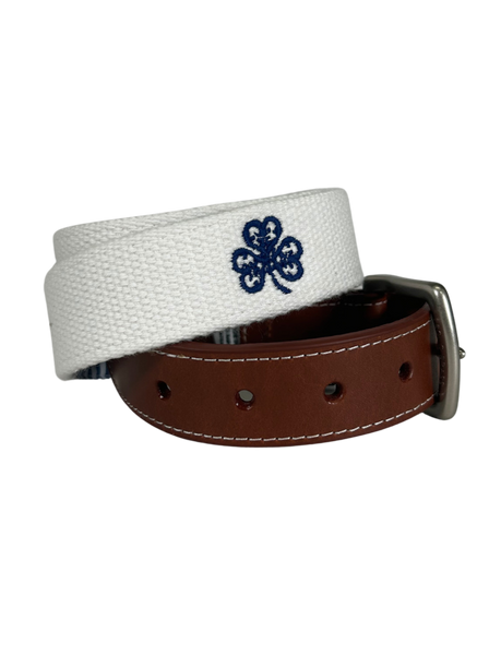 Peter Millar Embroidered Belt - Navy, White, Green, Charcoal