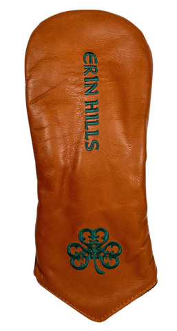 Links and Kings Tan Leather Driver Cover