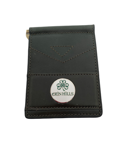 Green Leather Money Clip