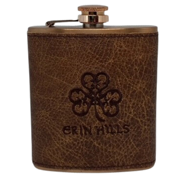 Links & Kings Leather Wrapped Copper Flask